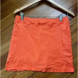 Orange Skort With Side Pockets